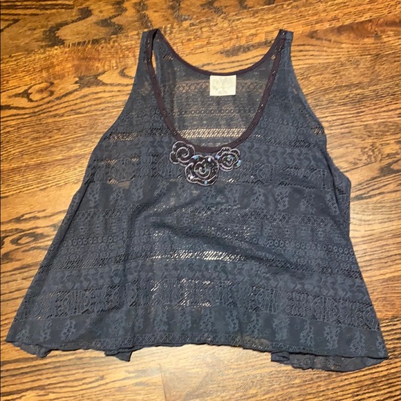 SOLD- free people  cropped lace top - Picture 1 of 3